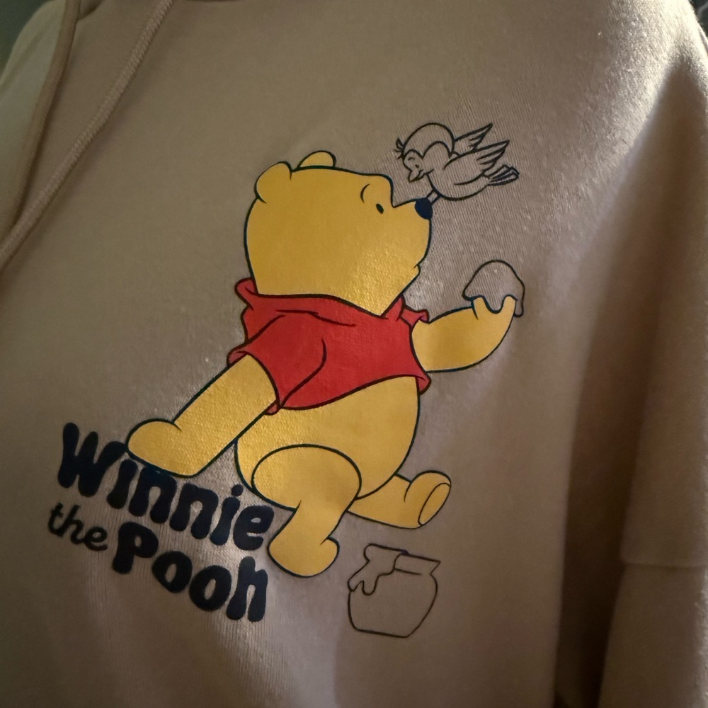Disney Tan Winnie the Pooh Women's Hoodie  Size L - Picture 9 of 12